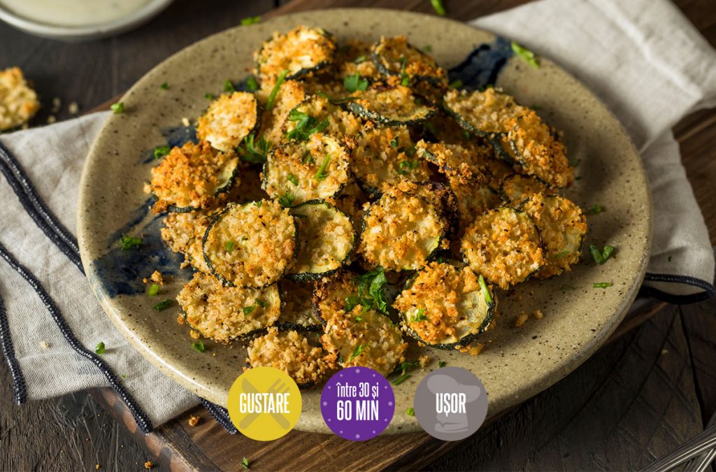 Chipsuri de zucchini cu parmezan