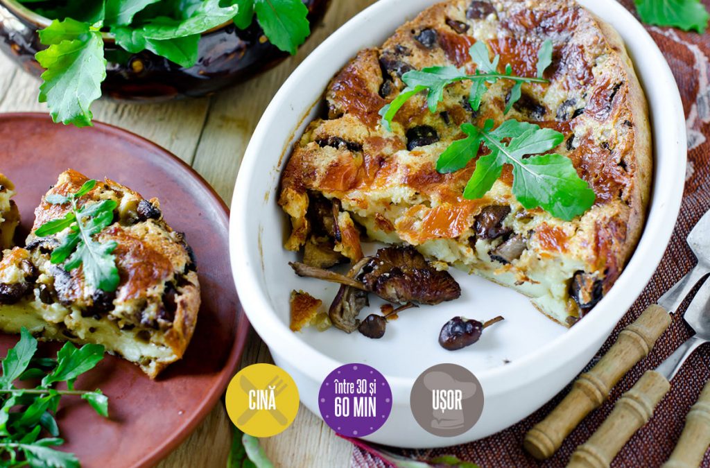 clafoutis cu ciuperci
