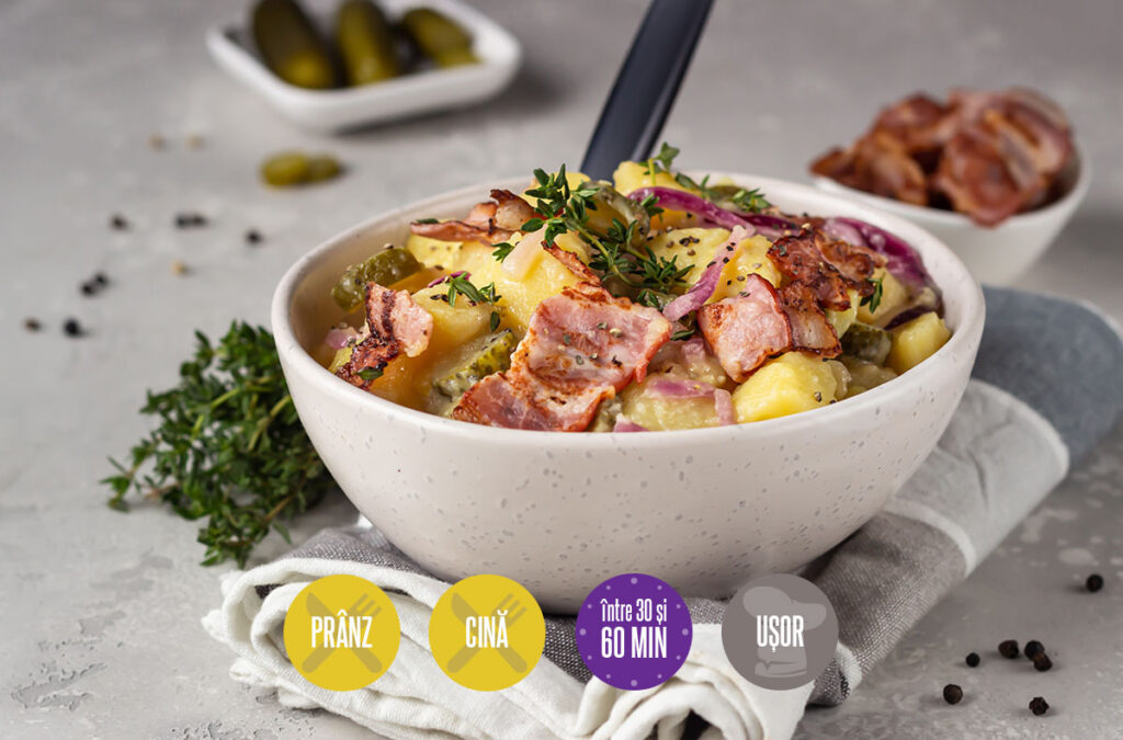 Salată cu cartofi și bacon