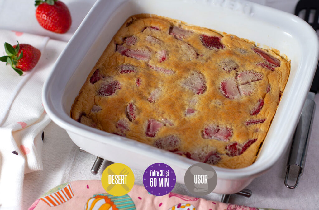 clafoutis cu căpșuni