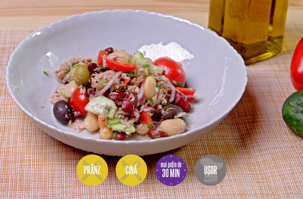 salată cu ton și legume