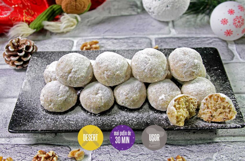 biscuiți bulgări de nea