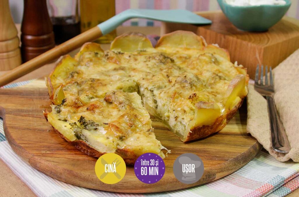 Budincă de broccoli și cartofi
